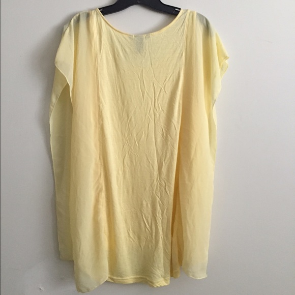 H&M Yellow cotton/chiffon detail top - Picture 4 of 4